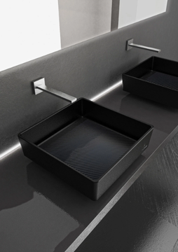 CARBON TECH - Countertop square washbasin by Glass Design - view 3